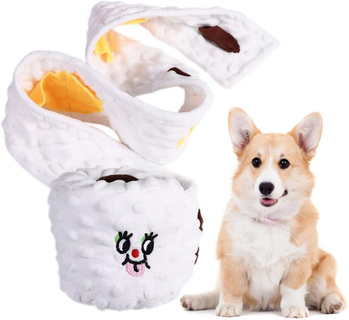 Toilet Paper Plush Toy Set, Interactive Chew Toy for Dogs, Simulation Tissue Roll Design for Puppies
