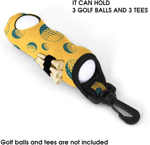 WIRESTER Soft Golf Ball Carry Bag with Tee Holder, Portable Pouch with Hook for Golf Accessories Men Women