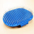 Pet Rubber Grooming Brush, Bath Brush Massager with Adjustable Loop Handle and Stainless Steel Pin, Random Color