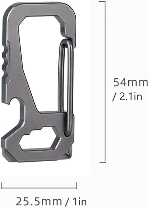 FULLGUEEN Titanium Heavy Duty Keychain Carabiner, Multifunctional EDC Key Clip with Bottle Opener