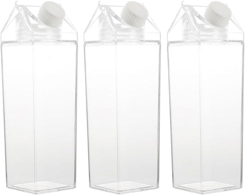 FRCOLOR 3pcs 500ml Adorable Ps Milk Bottles Carton Water Containers Reusable Beverage