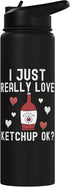 Ketchup Costume Kids I Wonder If Ketchup Loves Me I Just Really Love Ketchup Ok Tshirt Youth Funny ketchup Stainless