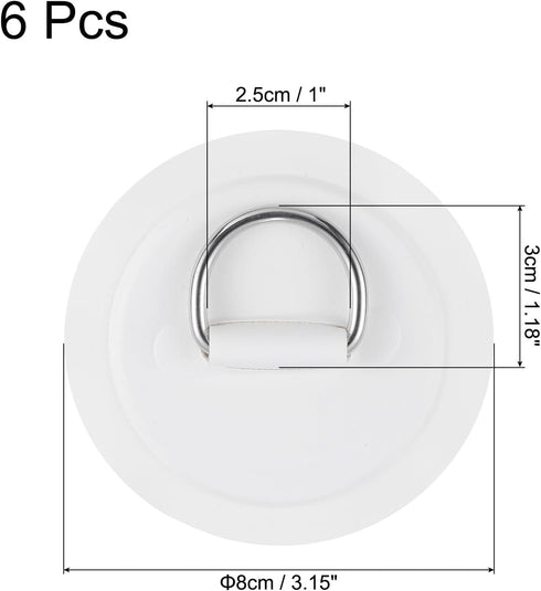 PATIKIL D-Ring Patch, Stainless Steel D-Ring PVC Patch Pad for Inflatable Boat Paddle Board