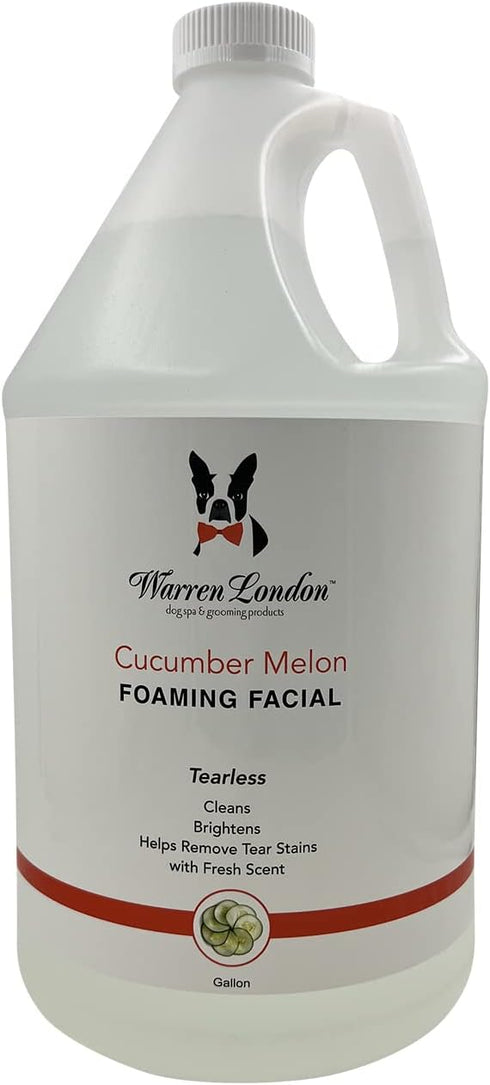 Warren London Foaming Pet Facial - Tear Free Dog Face Wash, Refreshing Cucumber Melon Wash, 1 Gallon