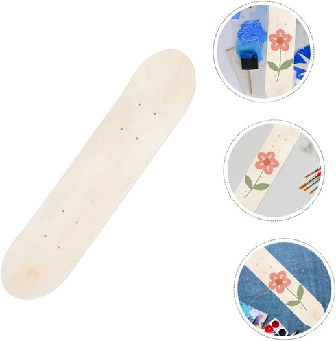 Hand-Painted Beginner Kid Skateboard, Unfinished 7 Ply Deck for DIY