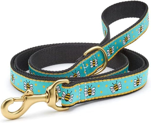 Up Country Bees Pattern Leash, 5 ft, 1" Wide