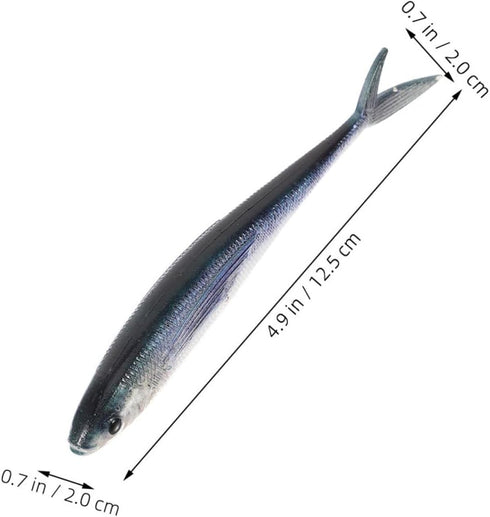 3D OUNONA Soft Bionic Fishing Lures Pair Lifelike Sinking Soft Plastic Baits for Sea Fishing Tuna Attractive Fake Bait