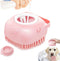Dropshipping Soft Safe Silicone Pet Bathroom Massage Cleaning Grooming Tools, Dog Cat Bath Brush with Shampoo Box (Pink)