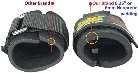 Heavy Duty Lifting Straps with Neoprene Padded Wrist Wraps & Rubber Grip Support Straps