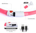 BSEEN Light Up Dog Collar, Silicone LED Rechargeable Glowing Puppy Collar, Pink