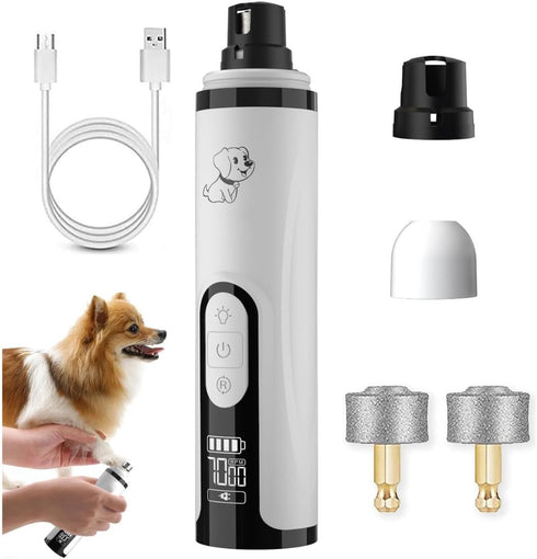 Upgraded Slient Dog Nail Grinder, Professional Pet Nail Grinder, Triple Speed Settings,