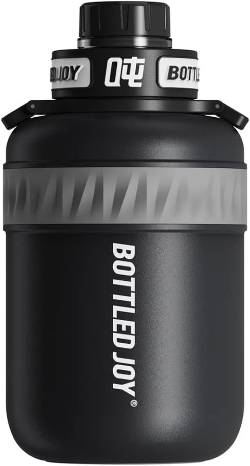Insulated 32 oz Stainless Steel Water Bottle for Sports and Travel - BPA-Free with Strap (Black)