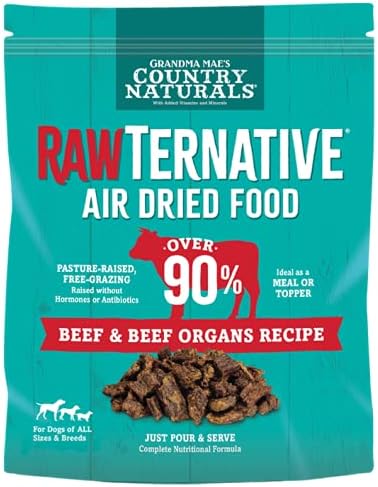 Grandma Mae's Country Naturals RawTernative Air Dried Dog Food 5 OZ Beef and Beef Organs Recipe
