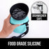 Gorilla Grip No Spill Portable Dog Water Bottle with Built-in Bowl, Food Grade Silicone Leak Proof Dispenser, Turquoise