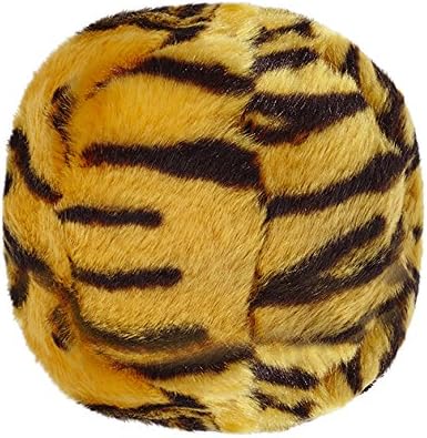 Fluff and Tuff Tiger Ball Plush Toy for Dogs, Medium 5.5-Inch