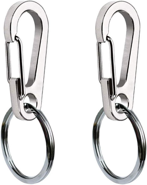 COMTIM 2 Pack Dog Tag Clips - Stainless Steel Heavy Duty Quick Clips Pet ID Tag Holder for Dog/Cat Collar