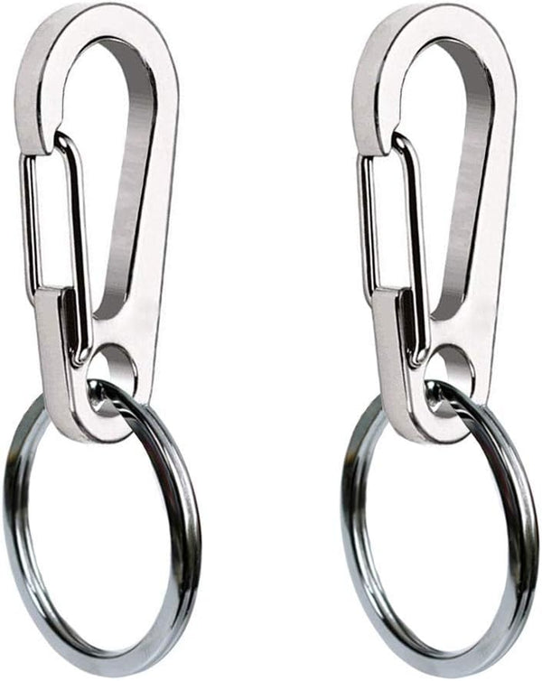 COMTIM 2 Pack Dog Tag Clips - Stainless Steel Heavy Duty Quick Clips Pet ID Tag Holder for Dog/Cat Collar