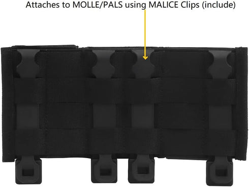 Triple Molle Mag Pouch, Tactical Open Top 5.56 M4 M16 Magazine Holder with Quick Release