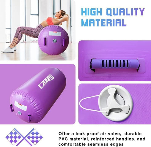 CZGBRO Gymnastics Barrel Air Roller with Pump, Inflatable Tumbling Equipment Air Mat Octagon Mat for Backhandspring