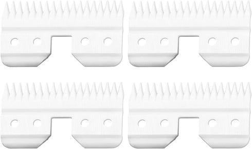 4 Pcs Fast Feed Ceramic Blades - Fit Oster Fast Feed Clipper & Wahl KM Series, Replacement Blade Set