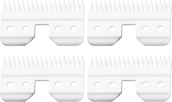 4 Pcs Fast Feed Ceramic Blades - Fit Oster Fast Feed Clipper & Wahl KM Series, Replacement Blade Set