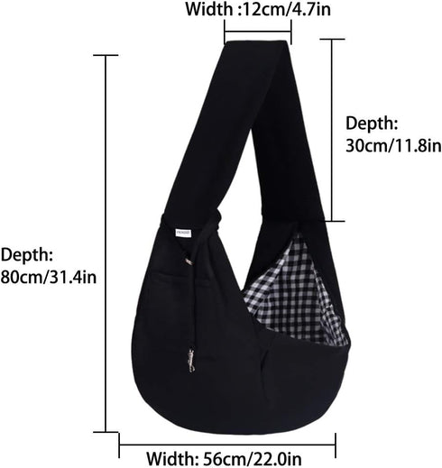 FDJASGY Small Pet Sling Carrier, Hands-Free Reversible Papoose Bag with Pocket Safety Belt for Dogs Cats