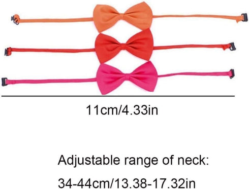 Orange Dog Bow Ties with Adjustable Collar Pet Neckties Cat Bow Tie Dog Bowtie Collar Dog Bows Grooming Solid Puppy Neckties Cat Collars Basic Dog Collars