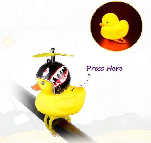NEKRASH Duck Bike Bell, Rubber Duck Bicycle Accessories with LED Light, Cute Handlebar Horns for Kids