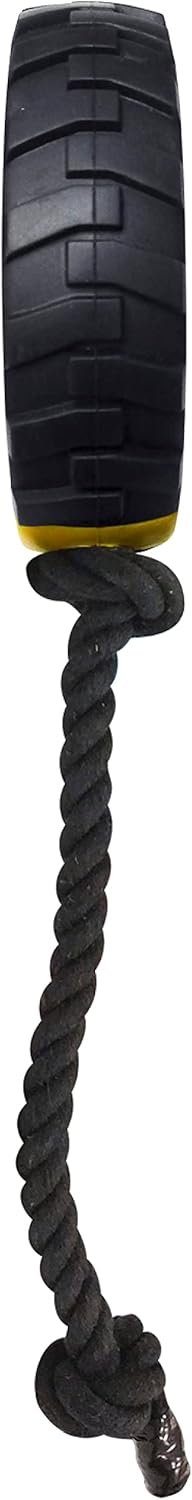 Tonka Mega Tread Rope Tug Dog Toy - Lightweight, Durable, Water Resistant, 15 Inches, Yellow/Black