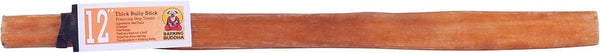 12 Inch Thick Bully Sticks for Dogs - Premium Fully Digestible, Odor Free Beef Pizzle Chew Treats (Pack of 5)