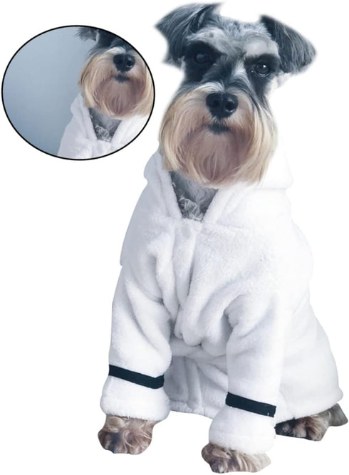 Ipetboom Pet Dog Bathrobe Hooded Towel - High Absorbent Quick-Drying Robe for Large Dogs & Cats - Soft Plush Pajamas