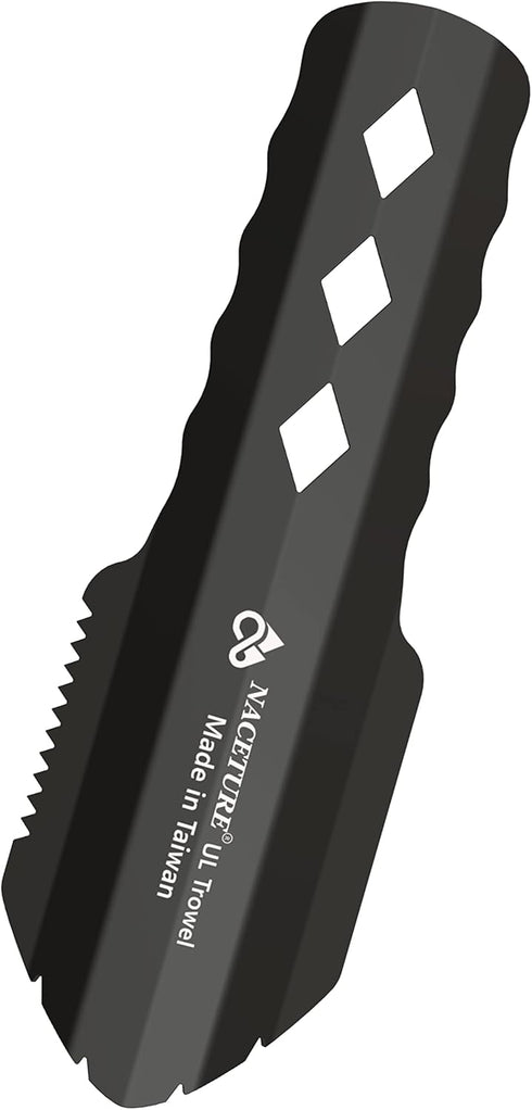 Ultralight Backpacking Trowel, Aluminum Shovel Small Potty Multitool for Hiking, Camping, Survival Bags (Black 1 Pack)