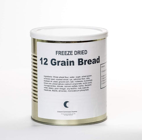 Freeze Dried 12 Grain Bread, 25 Year Shelf Life, 1 Gallon Can,