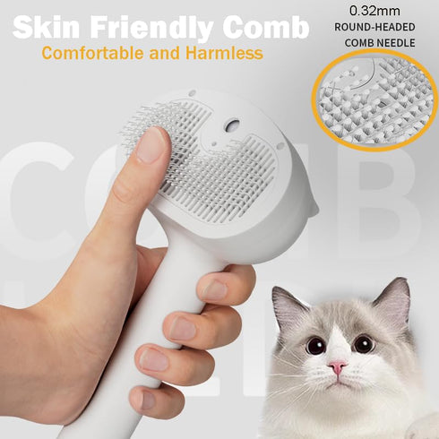 Cat Steam Brush, 4 in 1 Steamy Brush for Cats & Dogs, Spray Brush with Water Tank