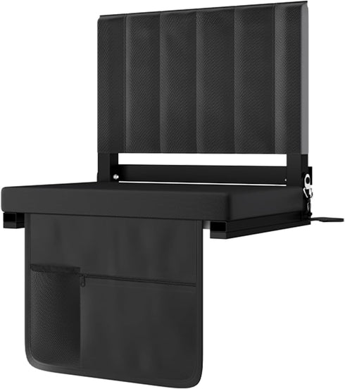 CHIQUERID Portable Stadium Seat with Back Support, Folding Bleacher Chair with Cushion, Cup