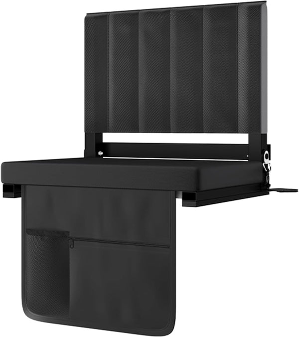 CHIQUERID Portable Stadium Seat with Back Support, Folding Bleacher Chair with Cushion, Cup