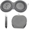 IFOYO Collapsible Dog Bowls, 2 in 1 Upgrade Foldable Travel Pet Food Bowl with Non-Skid Silicone Mat (Gray)