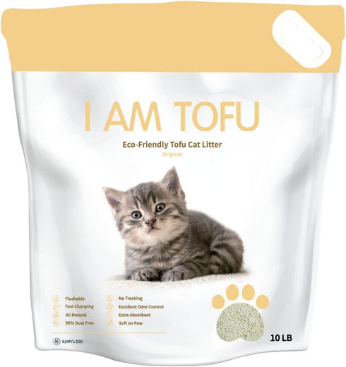 I AM TOFU - Tofu Cat Litter, Natural, Flushable, Dust Free, Extra