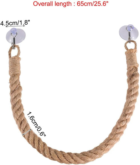 DONGKER Hermit Crab Climbing Rope,Sisal Rope Lizards Climbing Ladder Toy with Hook & Suction Cups for Reptile Geckos