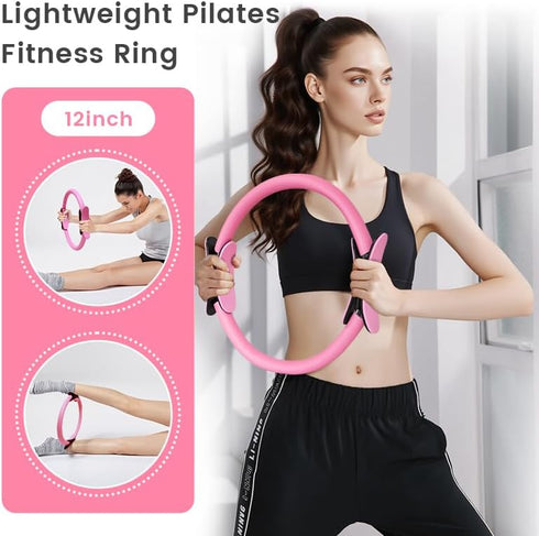 Fetriwer 5 (13-Piece Set) Home Pilates Essentials Kit for Women, with Resistance Bands - Magic Circle Pilates Kit