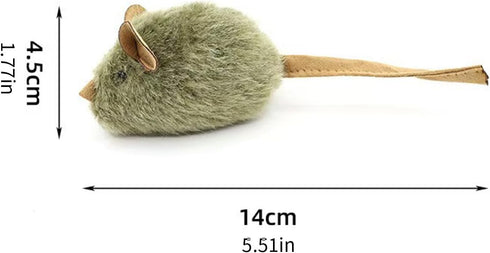 CCwoha Interactive Mouse Cats Toy,Plush Squeaky Plush Cats Toy Automatic Electronic Moving Mouse Kitten Toy for Indoor