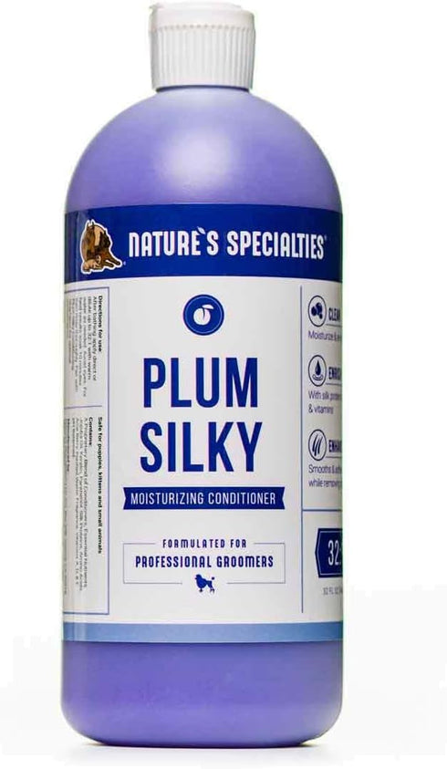 Nature's Specialties Plum Silky Dog Conditioner Concentrate, Natural Choice for Professional Groomers, 32 oz