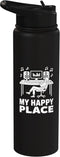 Music Producer Studio Mixing Engineer Vibes Recording Studio My Happy Place Music Producer Stainless Steel Insulated Water Bottle