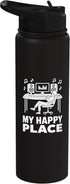 Music Producer Studio Mixing Engineer Vibes Recording Studio My Happy Place Music Producer Stainless Steel Insulated Water Bottle