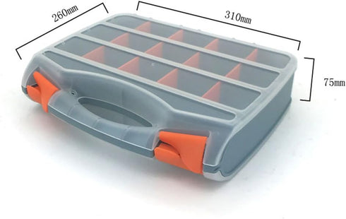 TOPIND Fishing Tackle Box, Double-Sided Transparent Storage with Adjustable Dividers, Plastic Organizer for Fishing