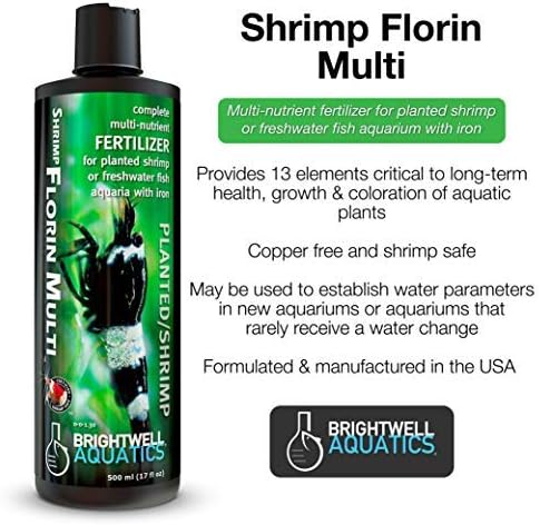 Brightwell Aquatics Shrimp Florin Multi - Multi-Nutrient Fertilizer for Freshwater Fish Aquarium (250 ml)