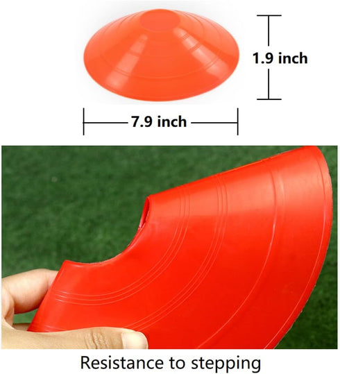 Soccer Cones Set of 50, Agility Training Disc Cone with Carry Bag and Holder for Football and Basketball Sports