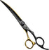 Fenice Peak 8'' Black Dog Grooming Scissors - Golden Curved Scissors with Ergonomic Offset Handle, 440C Durable and