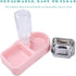 Crate Dog Bowl Set with Detachable Stainless Steel Bowl, Automatic Water Dispenser Bottle, Hanging Pet Cage Bowl for
