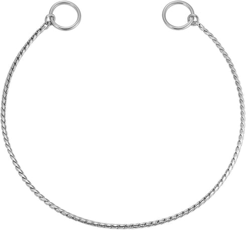 Mogoko Stainless Steel Dog Choke Chain Collar, Puppy Metal Snake Chain Slip Collar for Training and Walking (Silver;